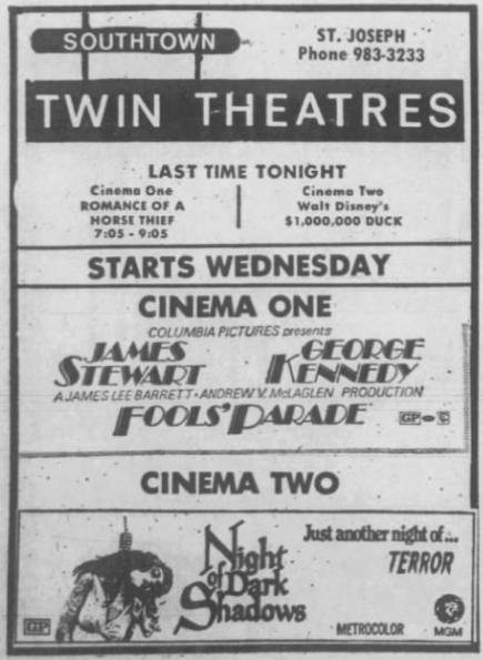 Southtown Twin Theatres - 1971 Ad